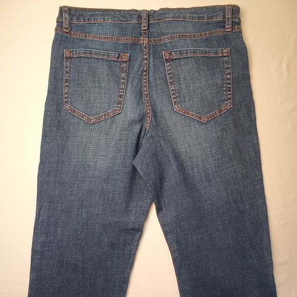 Ella Moss Jeans Size 14/31 Cropped  High Waist Straight Medium Dark Wash - Picture 3 of 10
